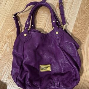 Marc Jacobs Purple Shoulder Bag with Gold Accents